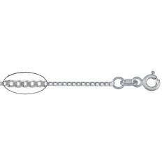 18" Rhodium Plated Curb Chain - Package of 10, Sterling Silver